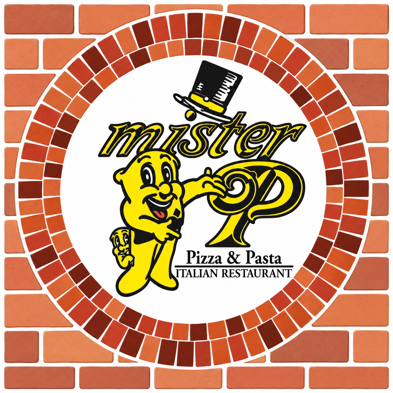 Mister P Pizza & Pasta brick oven logo